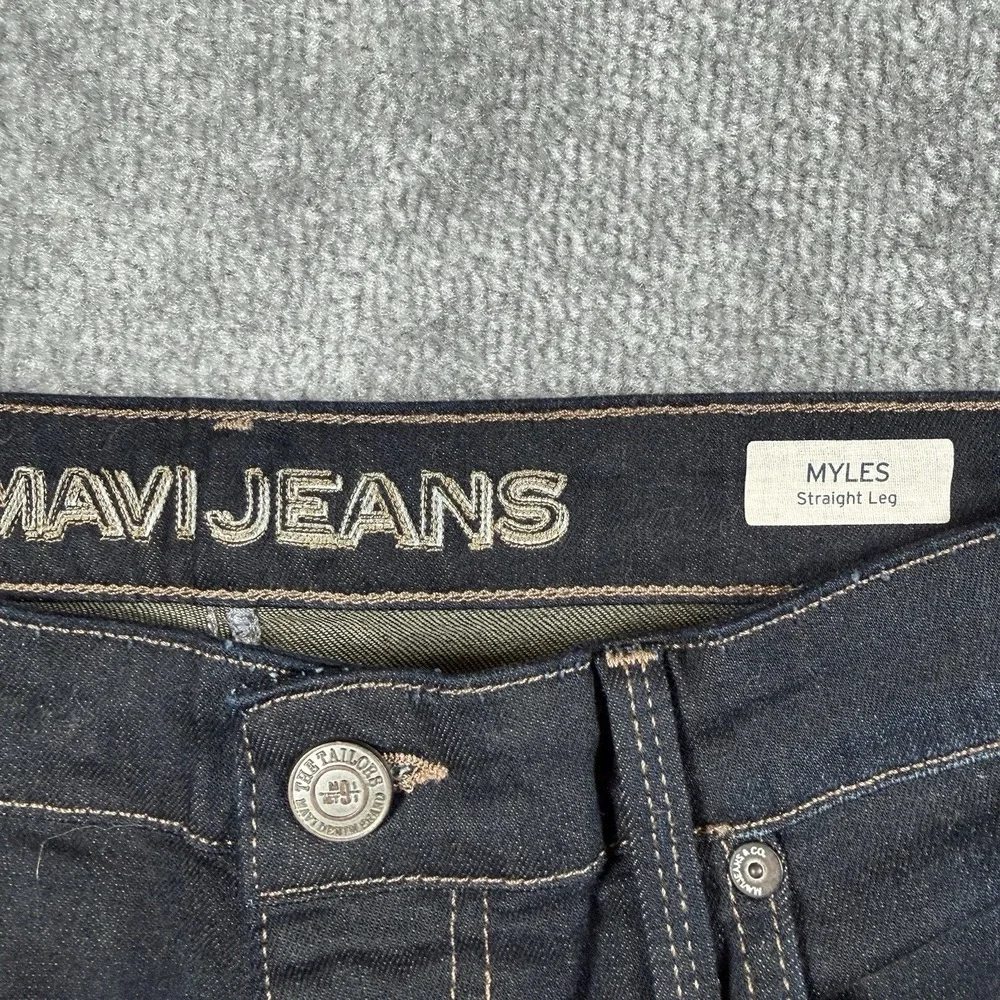 NWT Mavi Jeans Men's 34x34 Blue Denim Myles Straight Leg Dark Wash